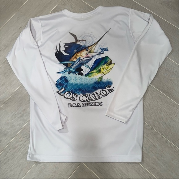 JD Other - Los Cabos BCS Mexico Fishing Graphic Long Sleeve Fishing Shirt L
